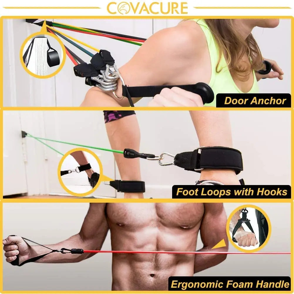 Latex resistance Pull bands rope for Pilates, yoga, CrossFit, fitness , 11PCs - You Offer