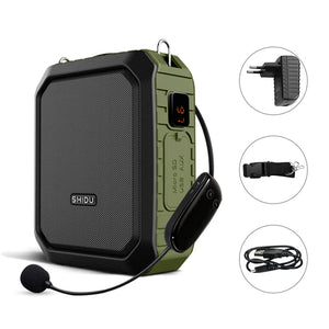 SHIDU Voice Amplifier for Teacher with Wireless Microphone Headset, IPX5 Waterproof Bluetooth Speaker, 4400mAh Power Bank M800