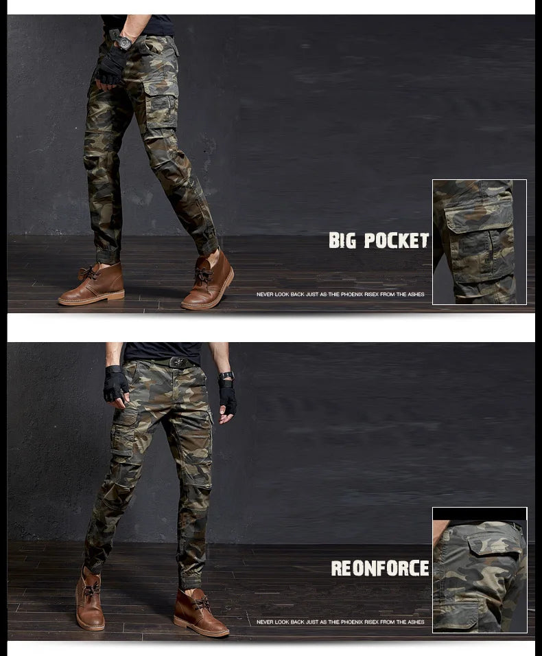 Fashion High Quality Slim Camouflage Casual Tactical Cargo Pants Male Streetwear Harajuku Joggers Men Clothing Camo Trousers - You Offer
