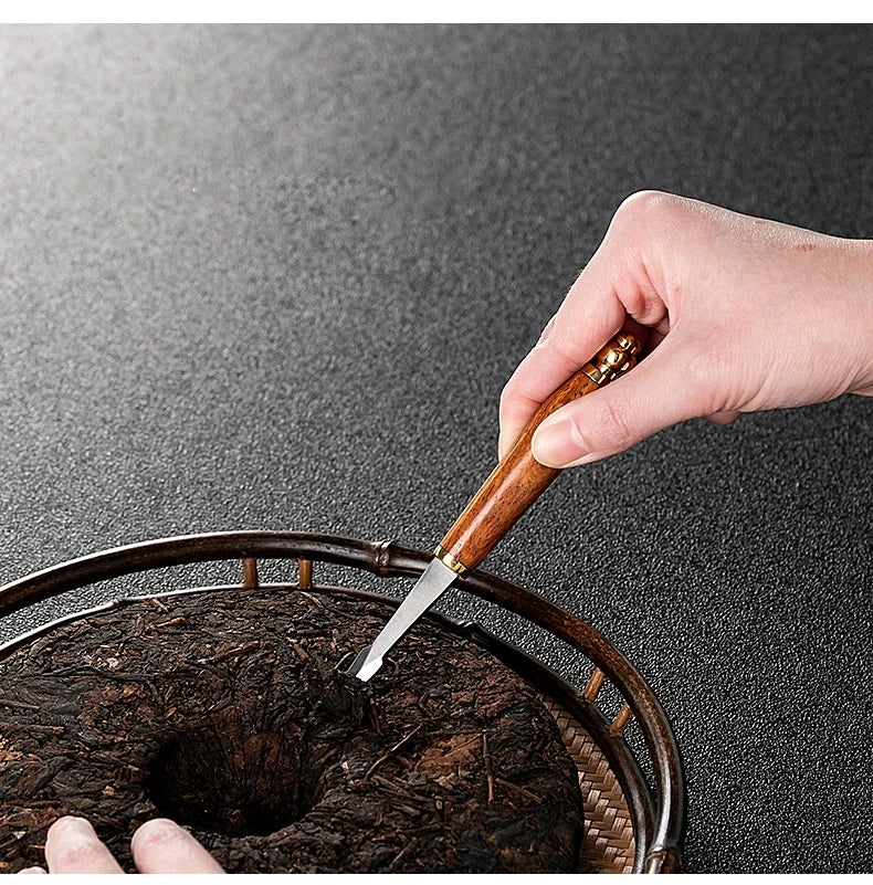 Stainless Steel Ebony Tea Knife, Pu 'er Tea Knife, Handmade Pry Tea Products Tea Ceremony Accessories, Tea Needles, High Quality