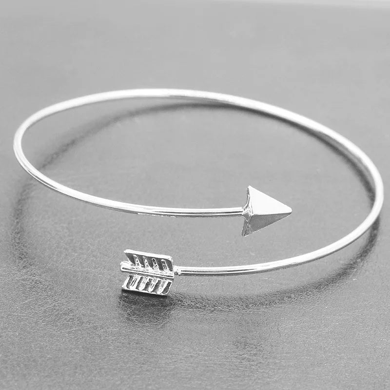 Open Cuff Punk Bracelets & Bangle Fashion Jewelry For Women Men pulseras mujer Heartbeat Leaf Arrow Triangle Heart Bracelet HOT - You Offer