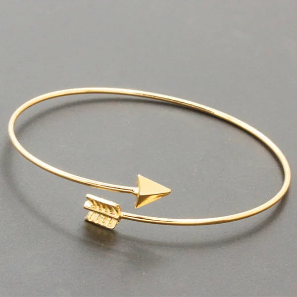 Open Cuff Punk Bracelets & Bangle Fashion Jewelry For Women Men pulseras mujer Heartbeat Leaf Arrow Triangle Heart Bracelet HOT - You Offer