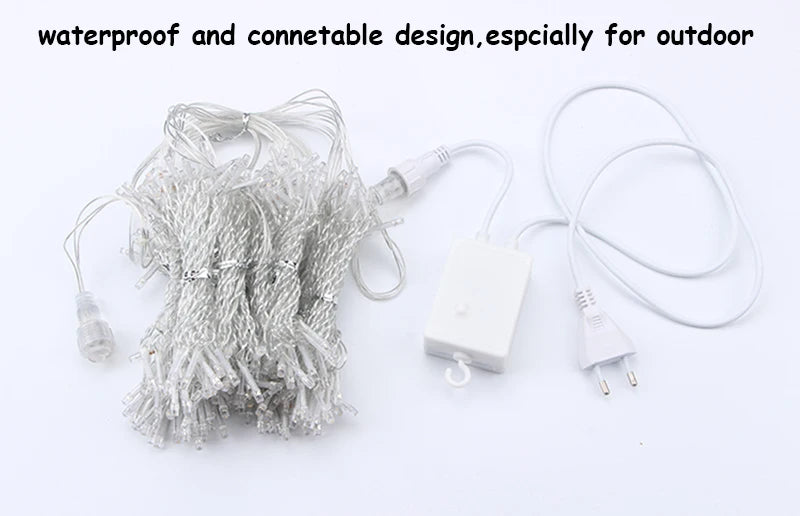 3x3/6x3/10x3m LED Icicle String Lights Christmas Fairy Lights Garland Outdoor Home For Wedding/Party/Curtain/Garden Decoration