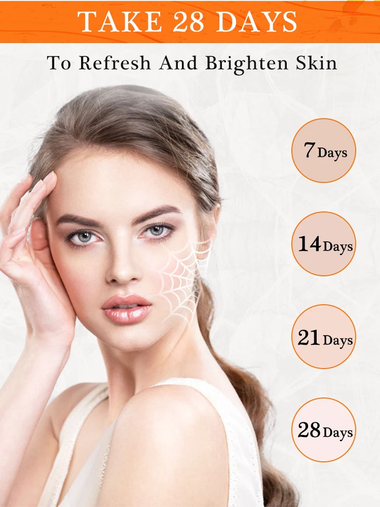 JoyPretty Vitamin C Whitening Skin Care Set Glutathione Face Cream Emulsions Serum Skin Whitener Korean Skin Care Products 5PCS