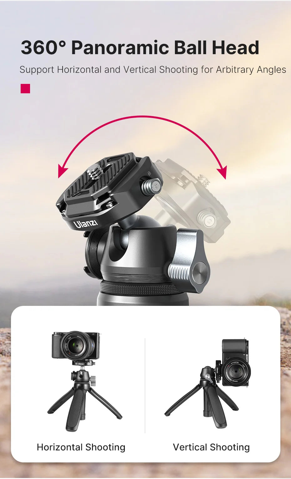 Ulanzi MT-46 Mini Tripod Extend With Quick Instal Release Kit For DSLR SLR Camera Smartphone Tripod Live With Cold Shoe