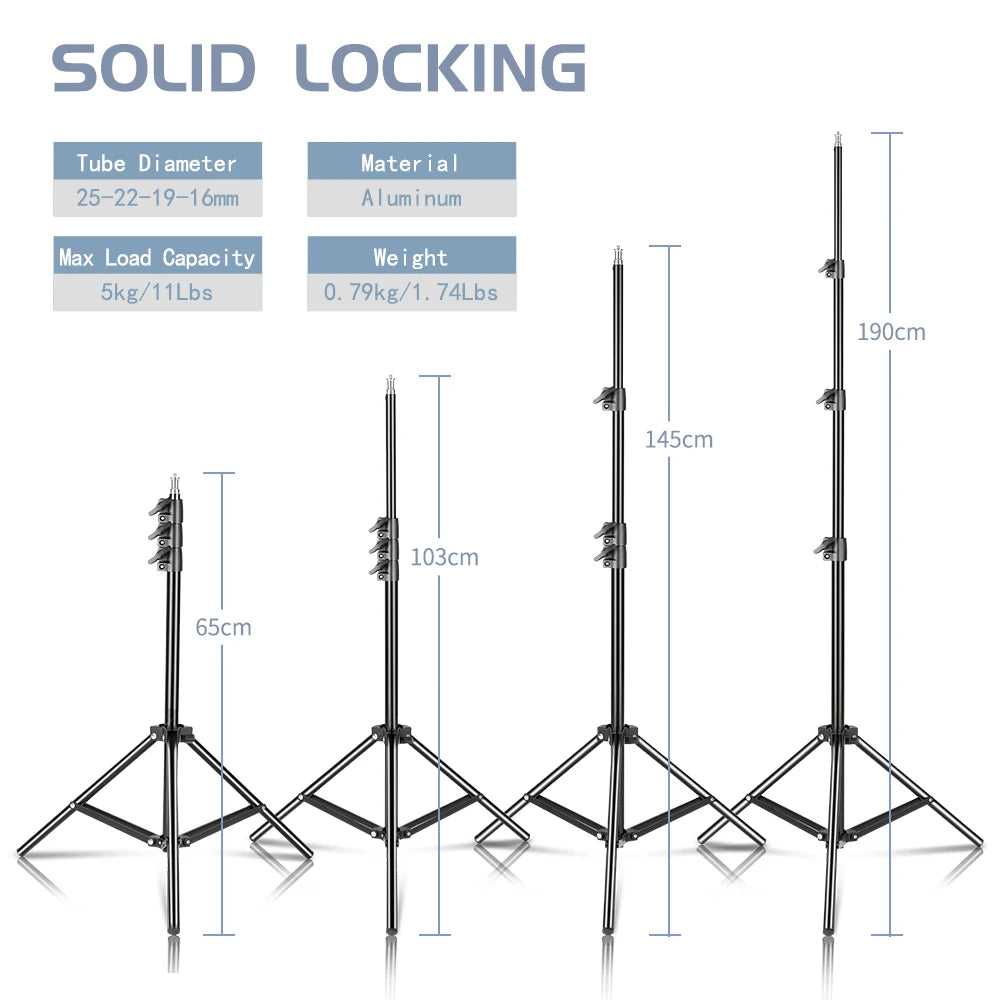 37/68/100/150/200CM Selfie Light Tripod 1/4 Screw Head Photography Portable Stand Trepied Smartphone For Mini Photo Studio