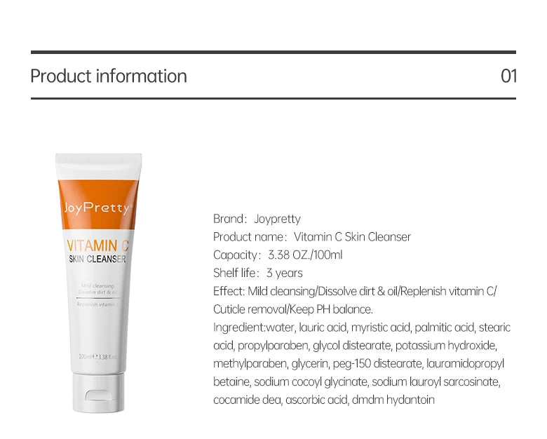 JoyPretty Vitamin C Whitening Skin Care Set Glutathione Face Cream Emulsions Serum Skin Whitener Korean Skin Care Products 5PCS