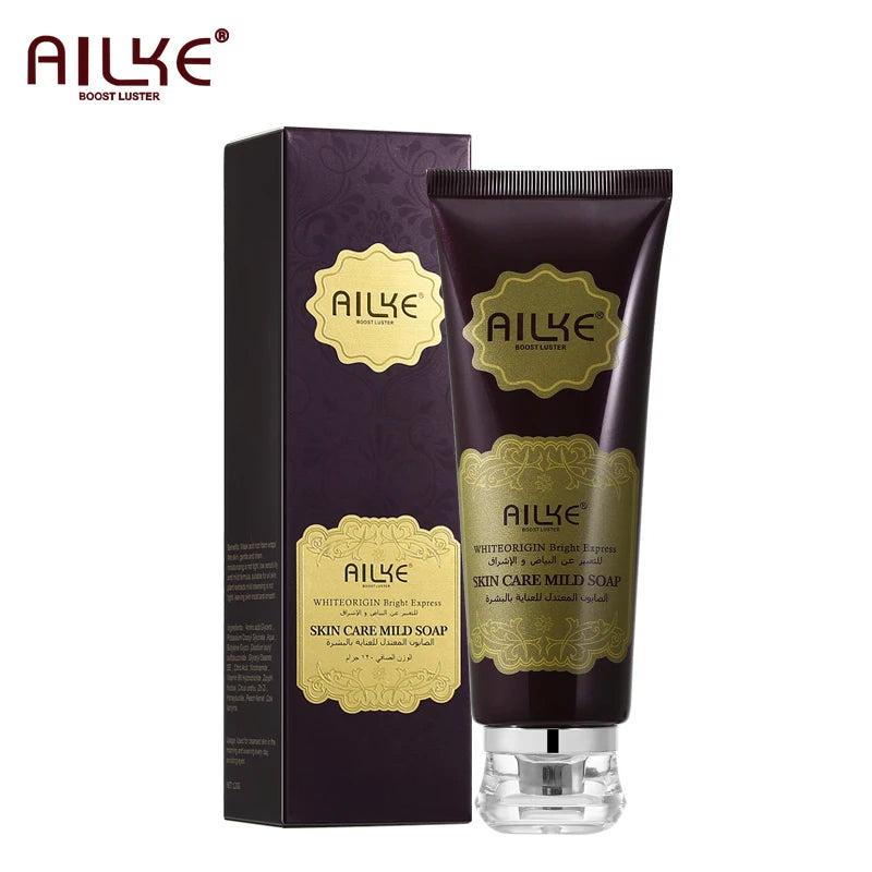 AILKE Whitening Kojic Acid Facial Cleanser, with Amino Acid, Anti-Aging, Wrinkles, Moisturizing, Smooth Skin, For All Skin Types