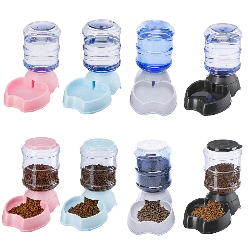 3.8 L Automatic Dog Feeder Waterer High Capacity Pet Food Bowl Gravity Water Dispenser Pet Bowl for Dogs Cats Dog Accessories