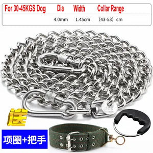 HQ LC02 100% Stainless Steel 304 Seamless No Knot Jack Link Chain Pet Dog Leash Small Large Dogs Lead Leash with Collar Handle