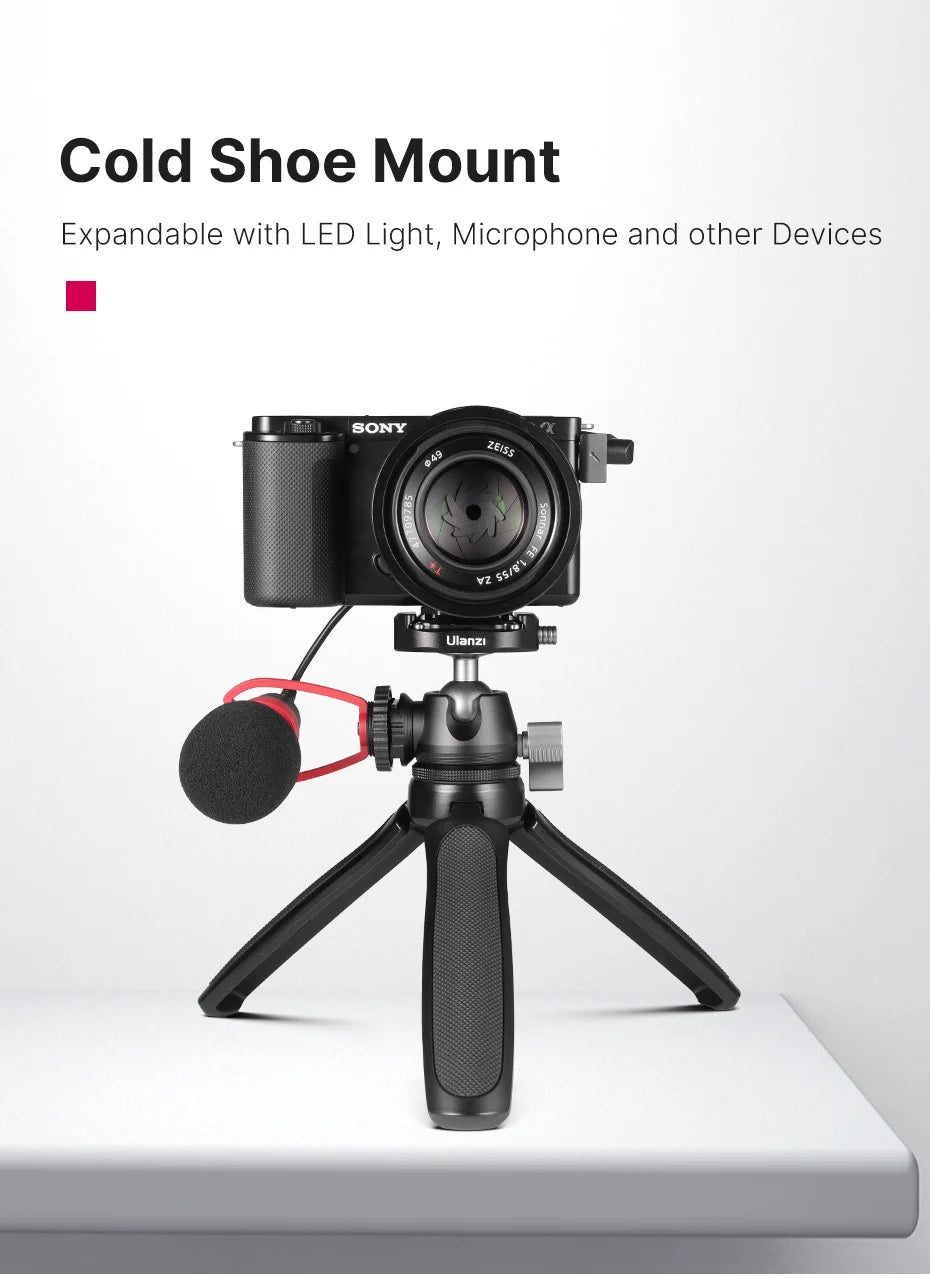 Ulanzi MT-46 Mini Tripod Extend With Quick Instal Release Kit For DSLR SLR Camera Smartphone Tripod Live With Cold Shoe
