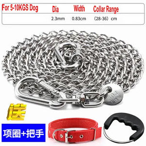 HQ LC02 100% Stainless Steel 304 Seamless No Knot Jack Link Chain Pet Dog Leash Small Large Dogs Lead Leash with Collar Handle