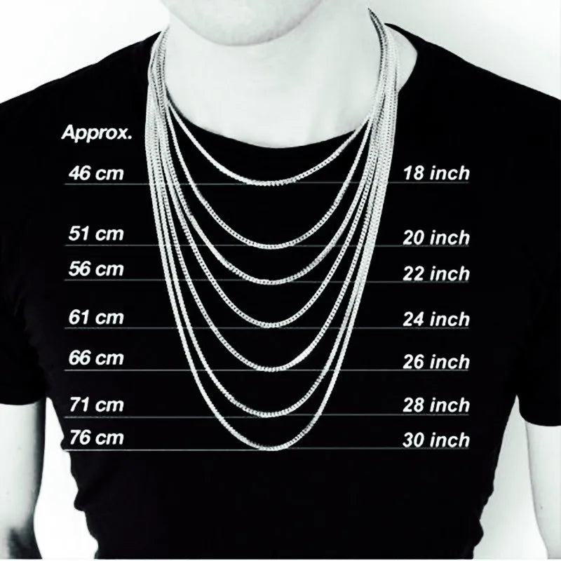 HNSP 316L Stainless Steel Cuban Flat Chain Necklace For Men Male Neck Jewelry Accessories - You Offer