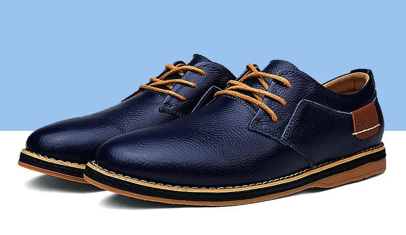 New Spring Autumn Fashion Men Shoes Men Leather Oxfords Shoes Casual Lace-up Formal Business Wedding Dress Shoes Big Size 38-48