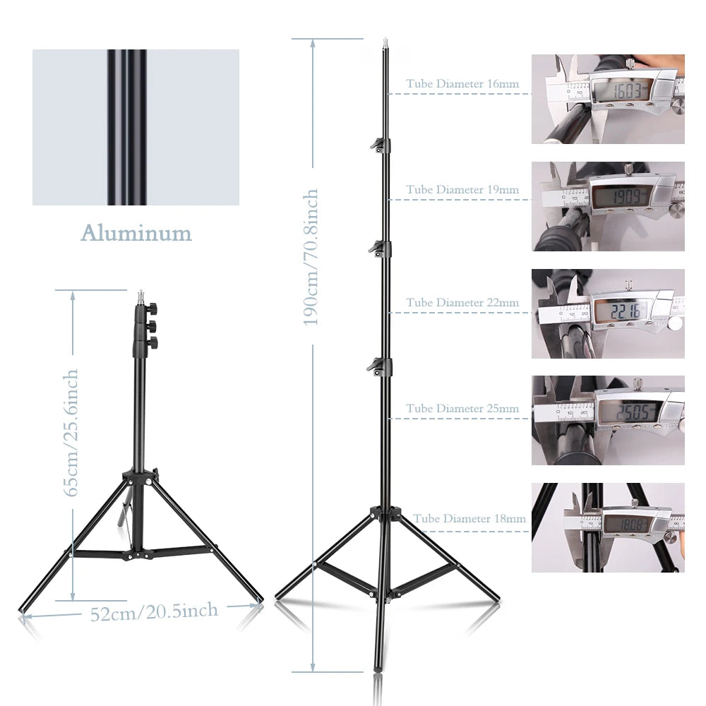 37/68/100/150/200CM Selfie Light Tripod 1/4 Screw Head Photography Portable Stand Trepied Smartphone For Mini Photo Studio