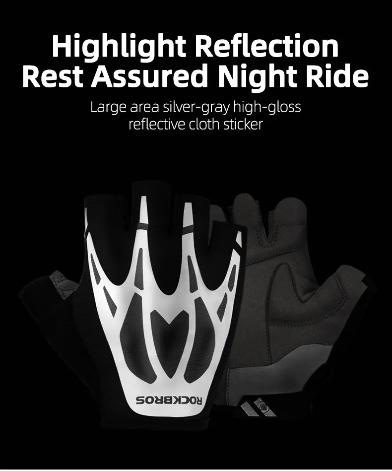ROCKBROS Breathable Fitness Gloves Silicone Palm Hollow Back Gym Gloves Weightlifting Workout Dumbbell Bodybuilding Gloves