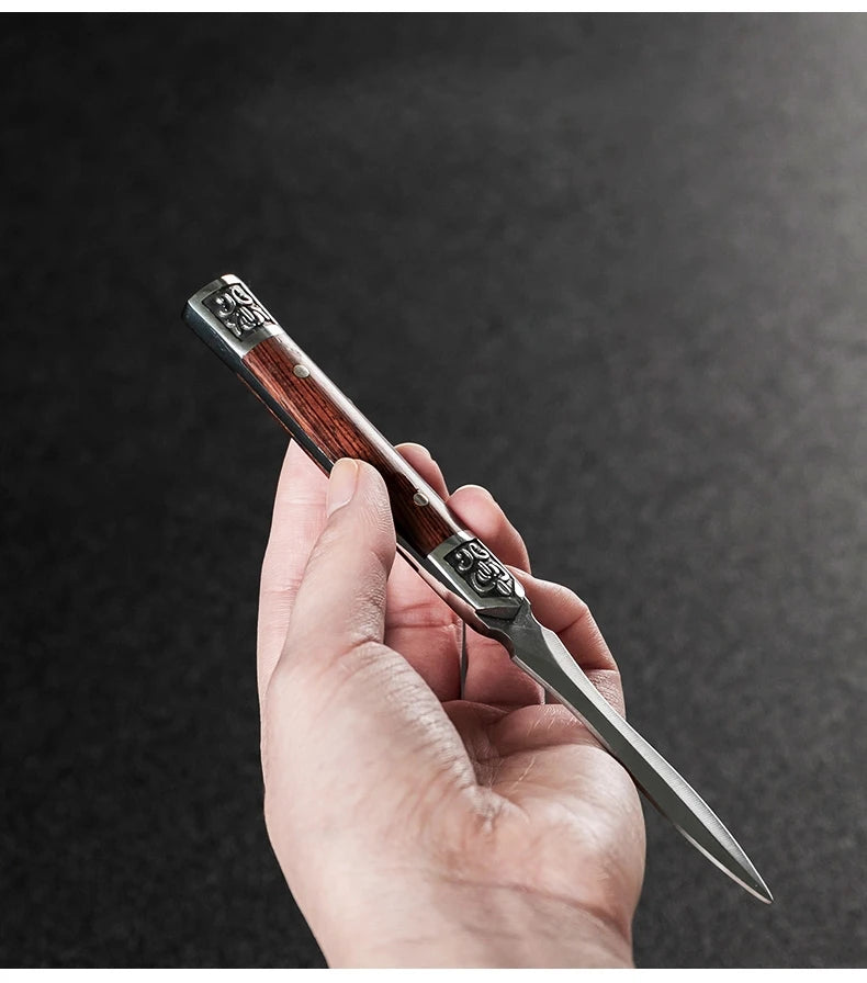 Stainless Steel Ebony Tea Knife, Pu 'er Tea Knife, Handmade Pry Tea Products Tea Ceremony Accessories, Tea Needles, High Quality