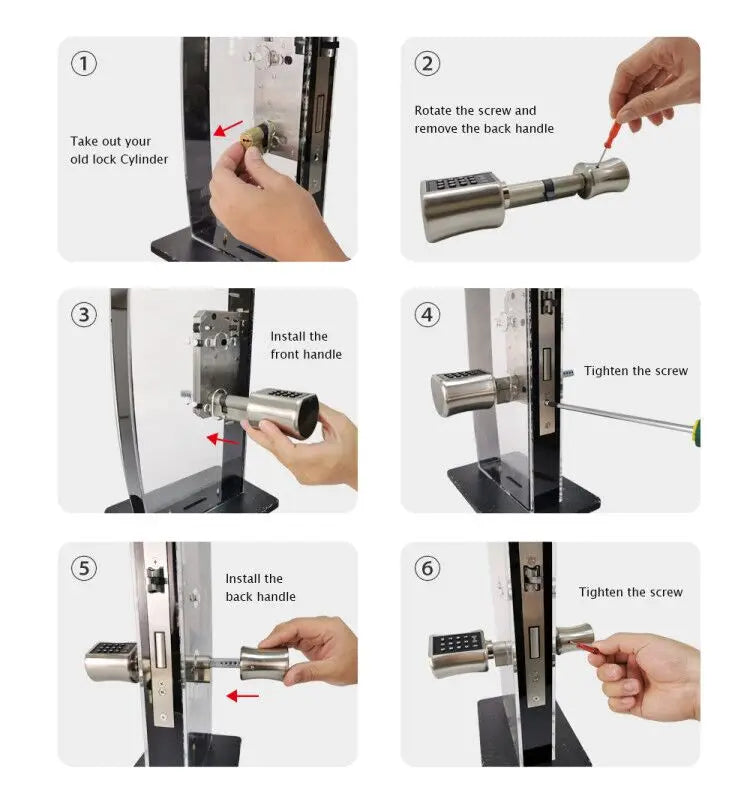 TTlock Bluetooth Smart Cylinder Lock WIFI security wireless Electronic Digital APP Keypad Code RFID Card Keyless Lock