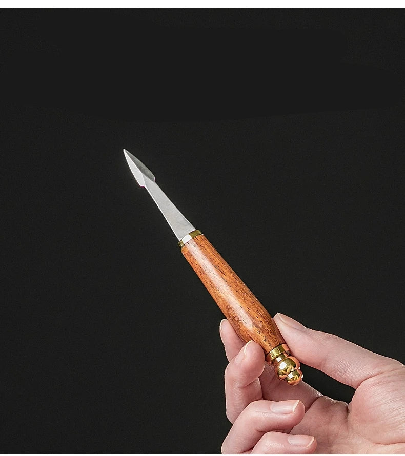 Stainless Steel Ebony Tea Knife, Pu 'er Tea Knife, Handmade Pry Tea Products Tea Ceremony Accessories, Tea Needles, High Quality