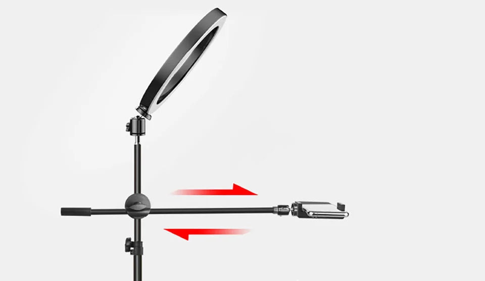 26CM Photography Led Video Ring Light Circle Fill Lighting Camera Photo Studio Phone Selfie Lamp With Tripod Stand Boom Arm