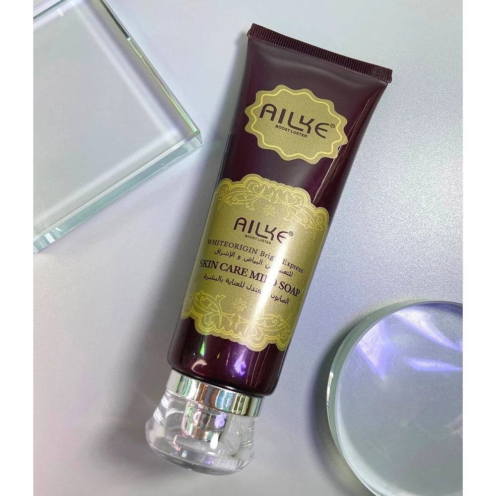 AILKE Whitening Kojic Acid Facial Cleanser, with Amino Acid, Anti-Aging, Wrinkles, Moisturizing, Smooth Skin, For All Skin Types