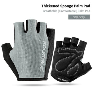 ROCKBROS Breathable Fitness Gloves Silicone Palm Hollow Back Gym Gloves Weightlifting Workout Dumbbell Bodybuilding Gloves
