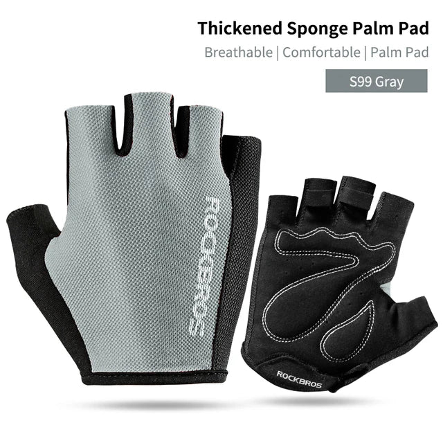 ROCKBROS Breathable Fitness Gloves Silicone Palm Hollow Back Gym Gloves Weightlifting Workout Dumbbell Bodybuilding Gloves