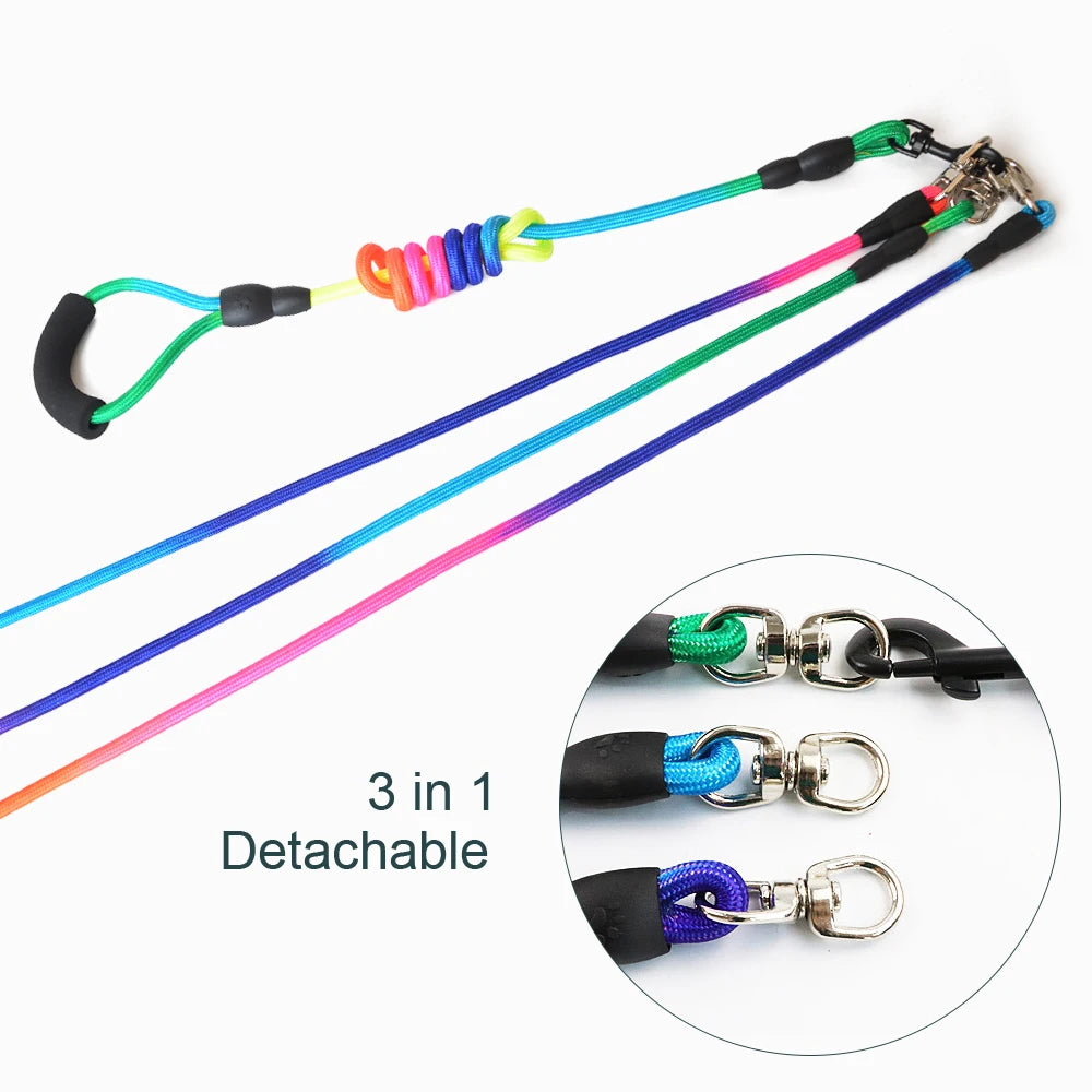 Nylon Dog Leash Durable For three Dogs Double Leashes for small big Dogs husky Chihuahua pitbull dog supplies for dropshipping