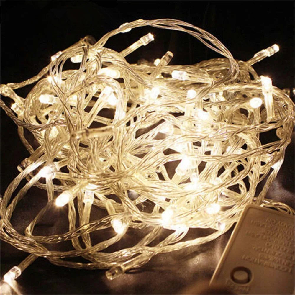 Outdoor Christmas Led String Lights 100M 50M 30M 20M 10M 5M Luces Decoracion Fairy Light Holiday Lights Lighting Tree Garland