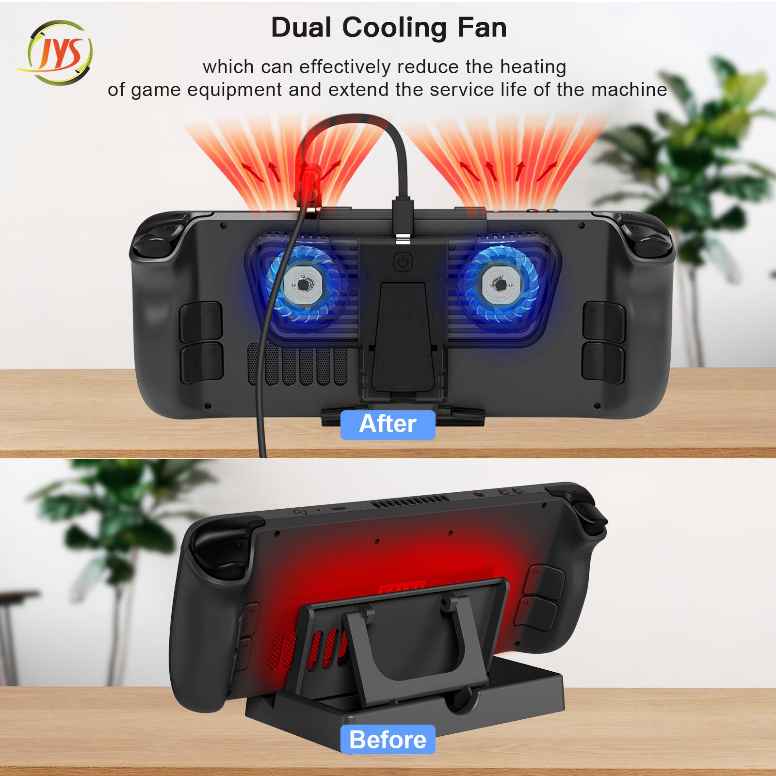 Cooling Fan with Bracket Dual C-port Adapter for Steam Deck Nintendo Switch Nintendo Switch OLED Host JYS-SD006