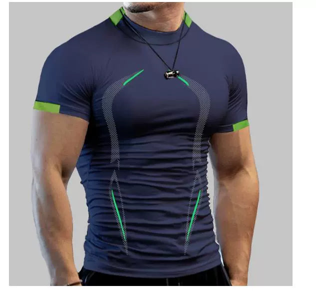 Men Fitness Training Quick Drying Clothes Fashion Short Sleeve