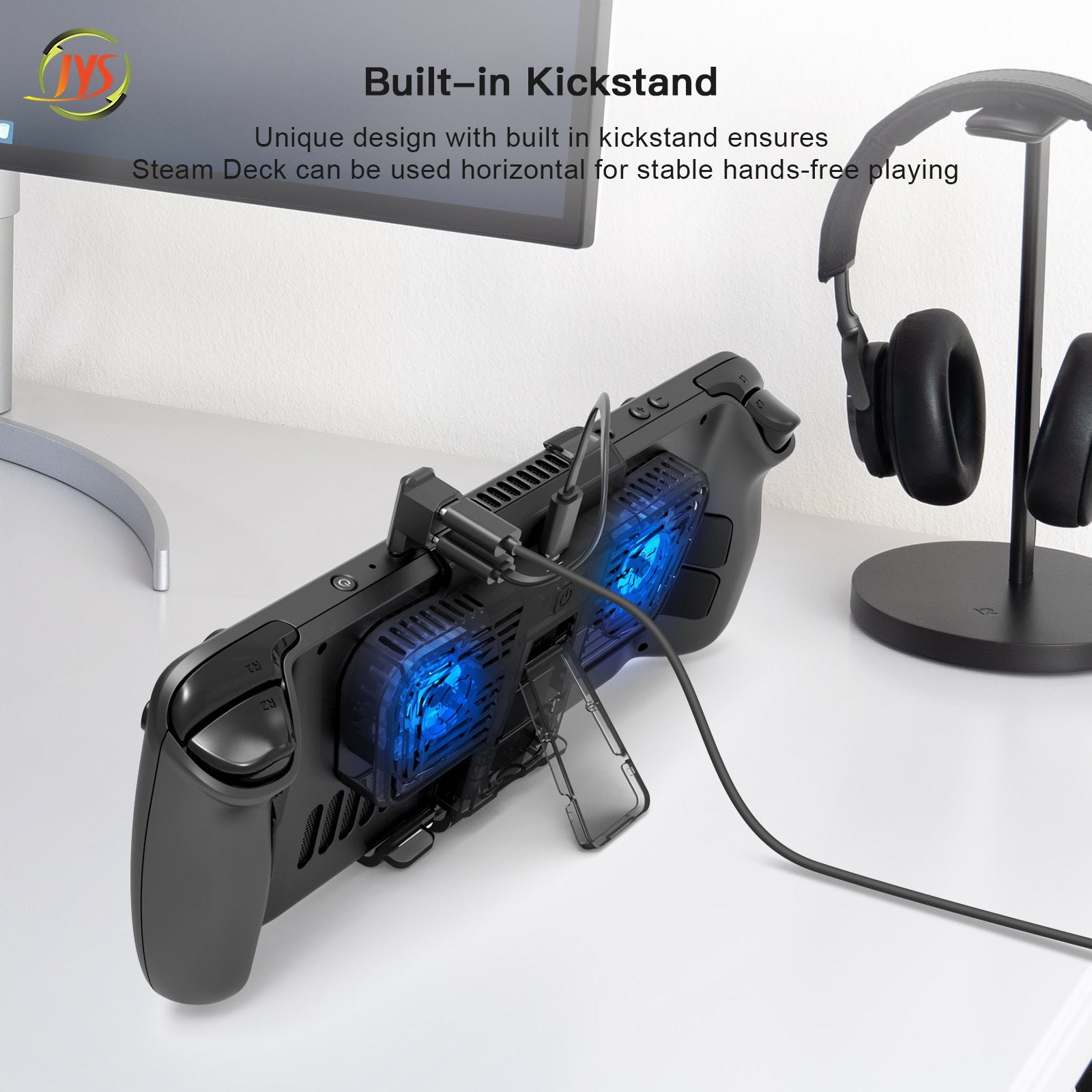 Cooling Fan with Bracket Dual C-port Adapter for Steam Deck Nintendo Switch Nintendo Switch OLED Host JYS-SD006