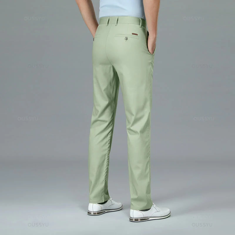 Spring Summer High Quality Luxury Straight Business Suit Pants Men Bamboo Fiber Designer Elegant Casual Long Formal Trouser Male - You Offer