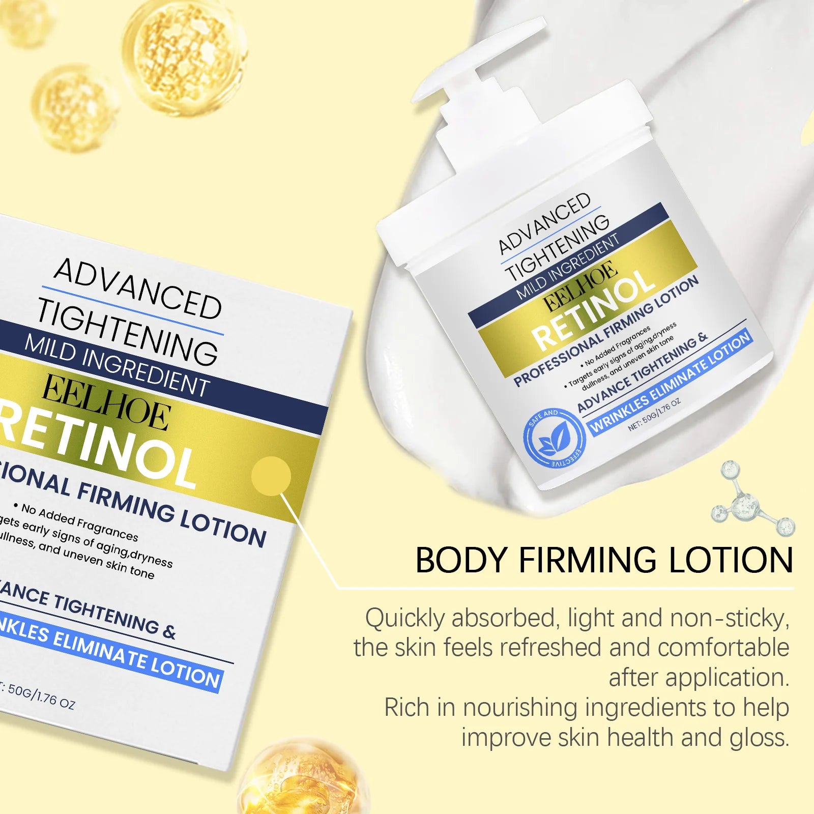 Retinol Cream for the Face Tightening Improve Skin Elasticity Fine Lines Removal Nicotinamide Brightening Skin Firming Cream 50g