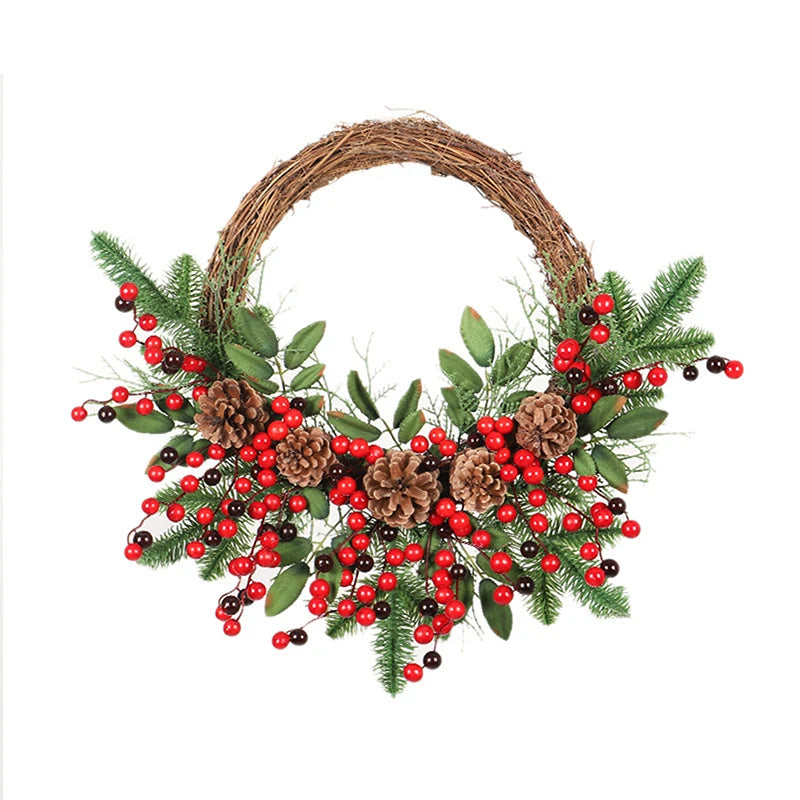Festive Holiday Wreath For Christmas Halloween Decor Elegant Simulation Door Window Hanging Pendant Home Party Seasonal Decor