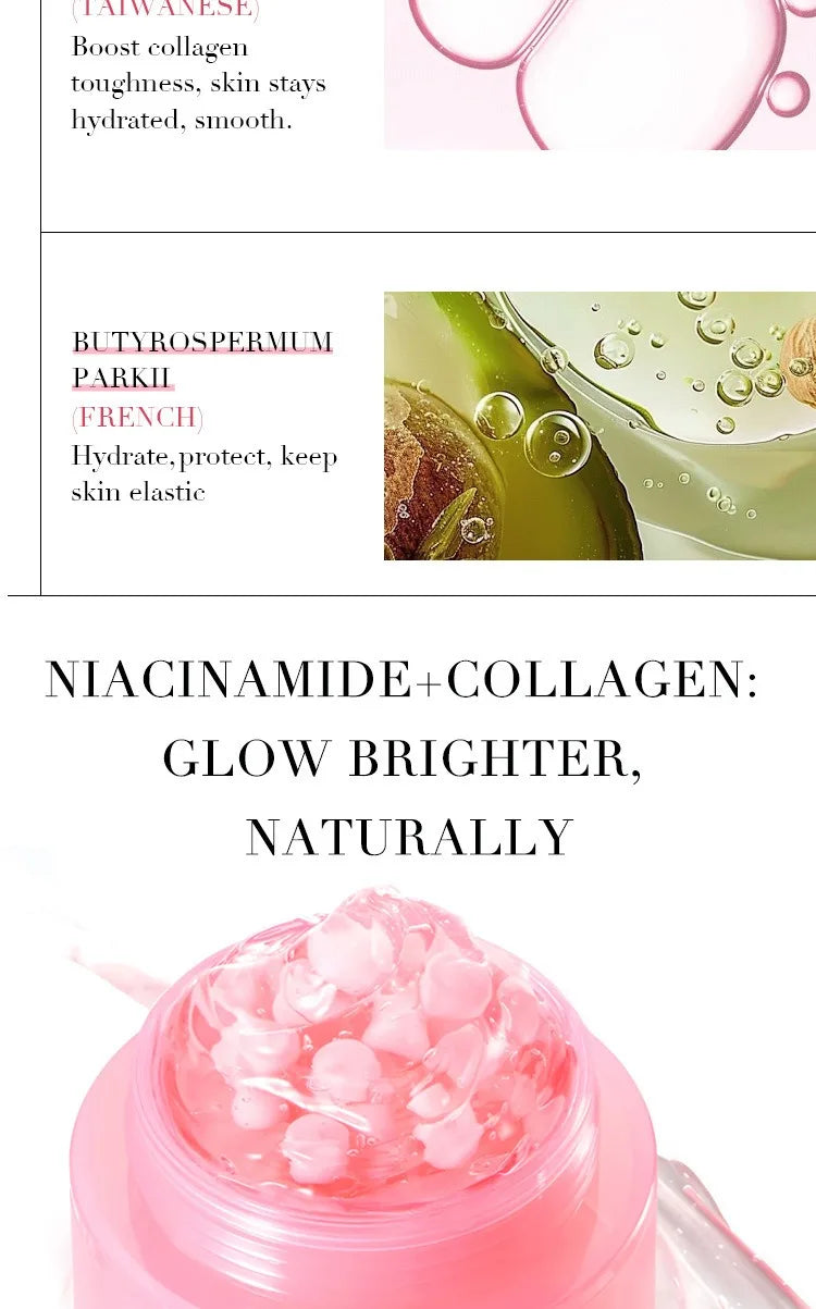 PDRN Pink Collagen Gel Cream  Fade Fine Lines Facial Moisturizing brightning Anti Aging Firming Skin Care