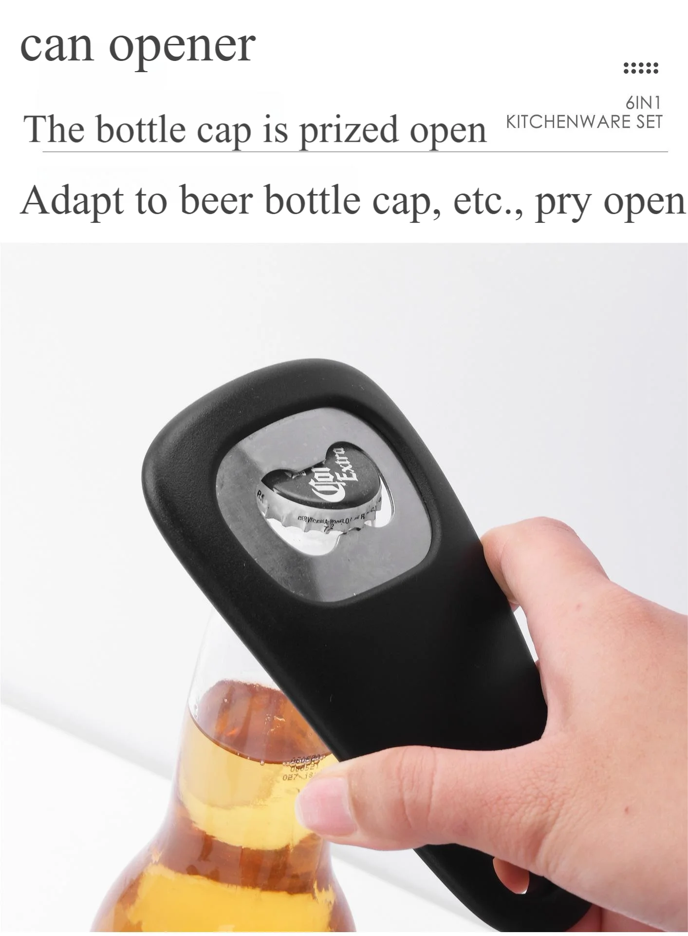 6 - in - 1 Stackable Kitchen Gadget Set | Peeler, Cheese Grater, Garlic Grinder, Bottle Opener, Pizza Cutter, Herb Cutter