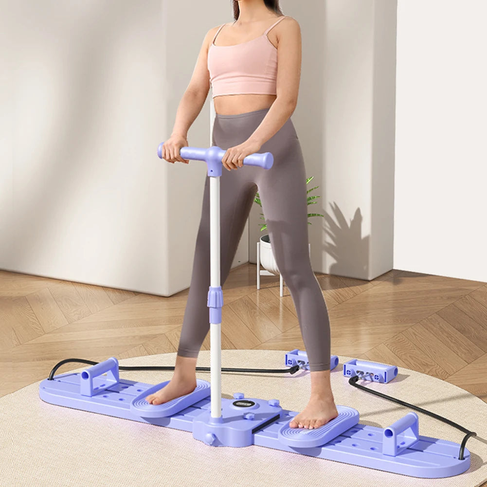 Multifunctional Fitness Ski Machine Foldable Ski Trainer Non Slip Thin Legs Pelvic & Hip Strengthener Full Body Workout Trainer