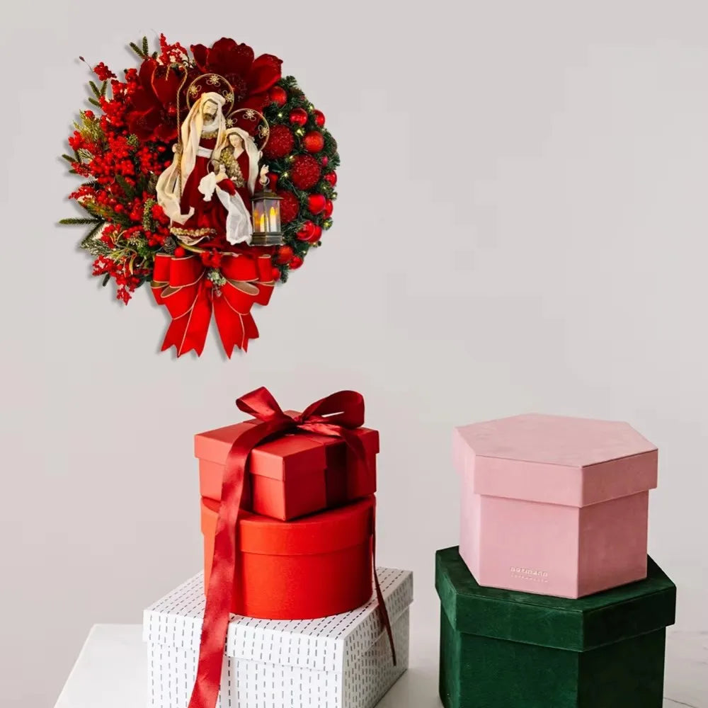 Christmas Wreath Hot Sale Merry Christmas Decoration Wreath Manufacturer Artificial Greenery Christmas Garland Decoration