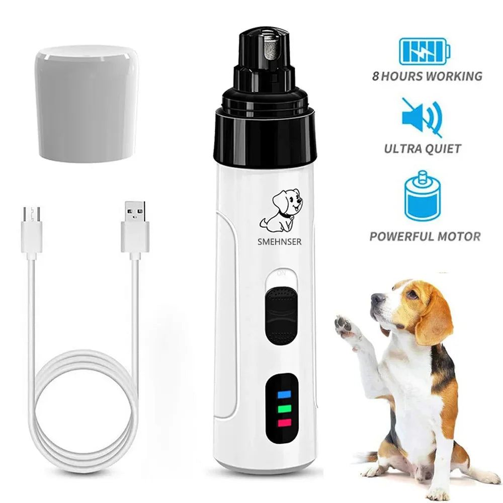 Pet Nail Grinder USB Rechargeable Dog Electric Nail Clipper Cat Claw Beauty Grinder Silent Pet Nail Clipper Beauty Trimming Tool
