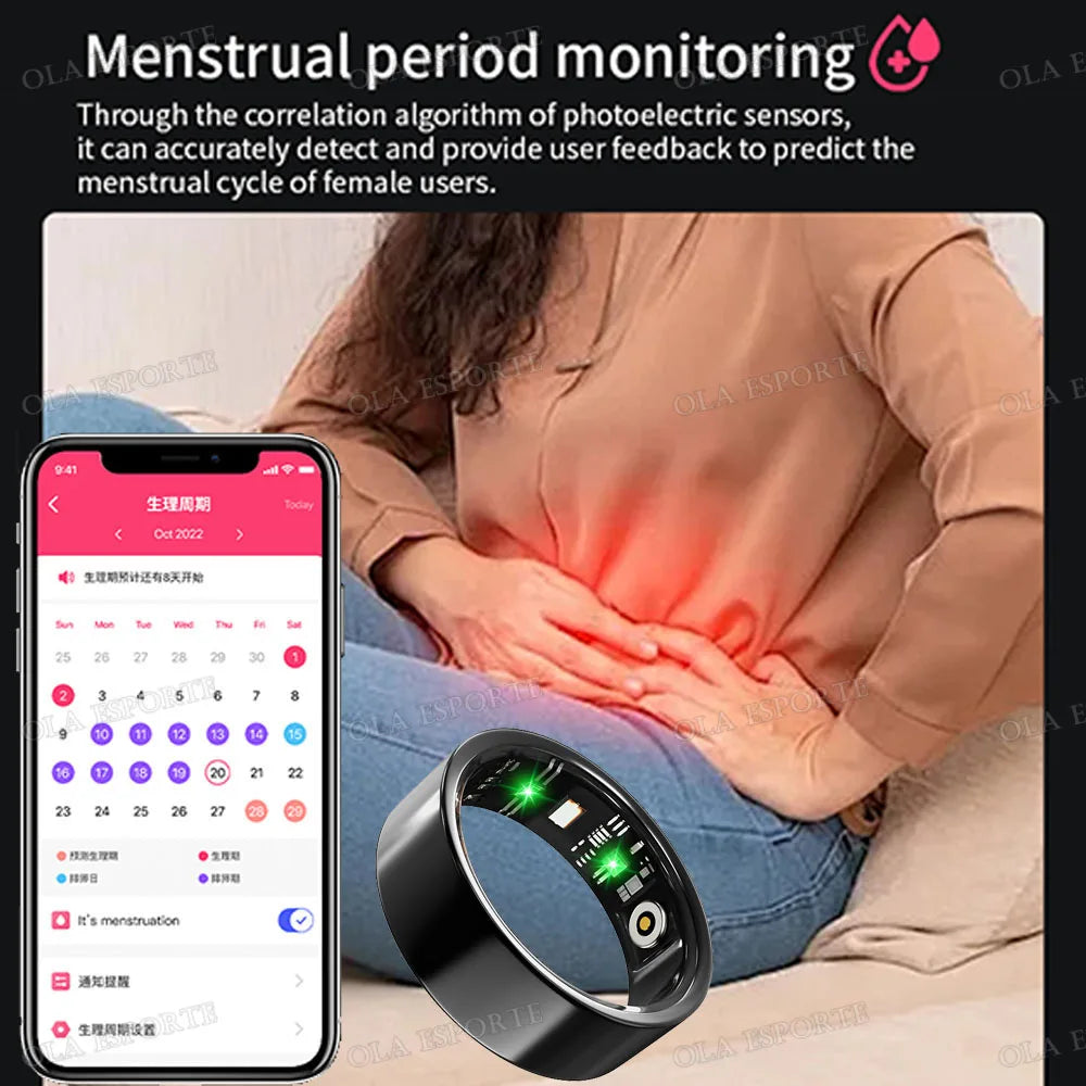 2025 New Smart Ring Men Women Camera Control Heart Rate Blood Oxygen Monitor Smartring IP68 & 5ATM Waterproof Multi-sports Modes