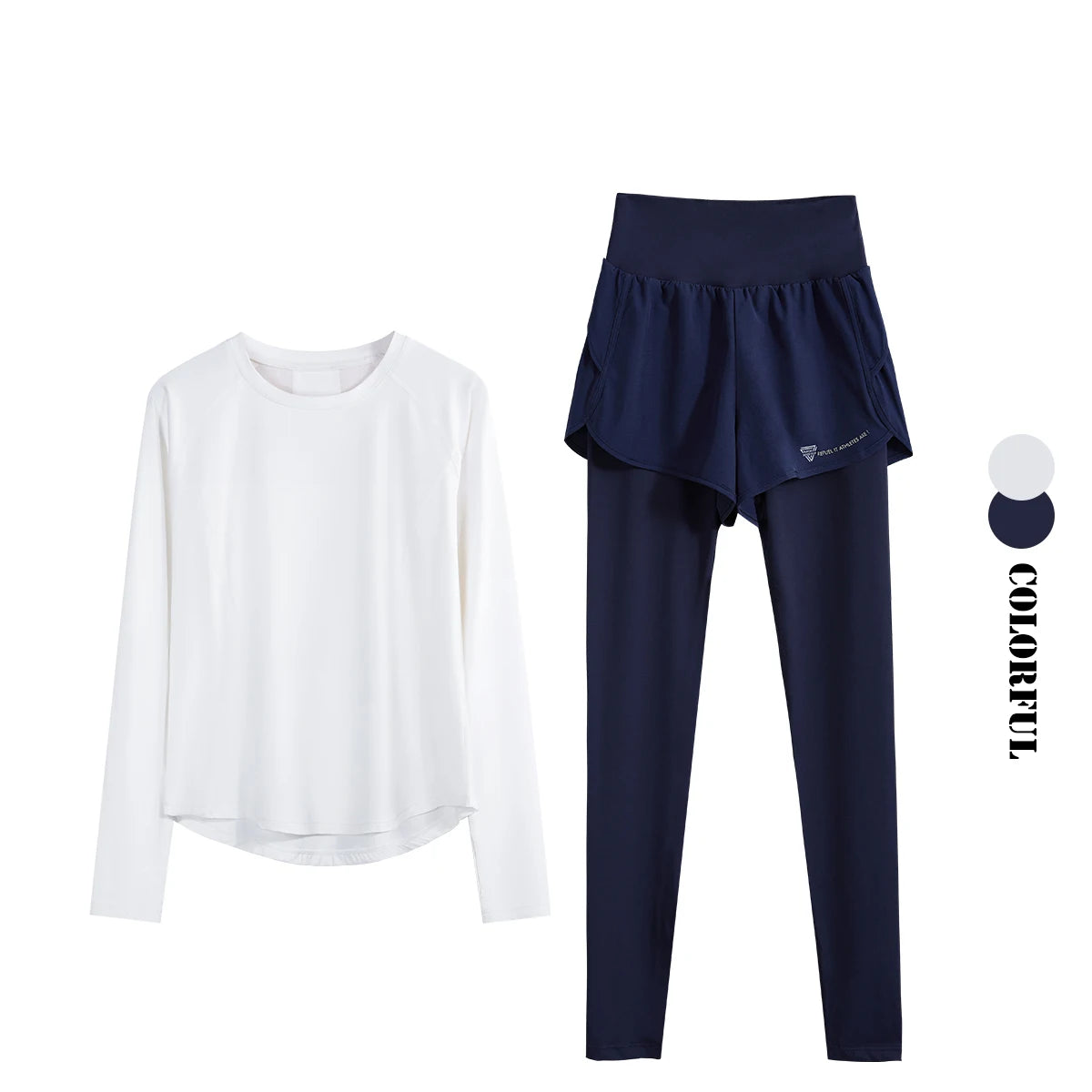 DRUR 2PCS Sports Set Women Seamless Yoga Suit Fitness Shirt High Waist Leggings Sets Female Gym Clothes Sports Outfit Yogawear