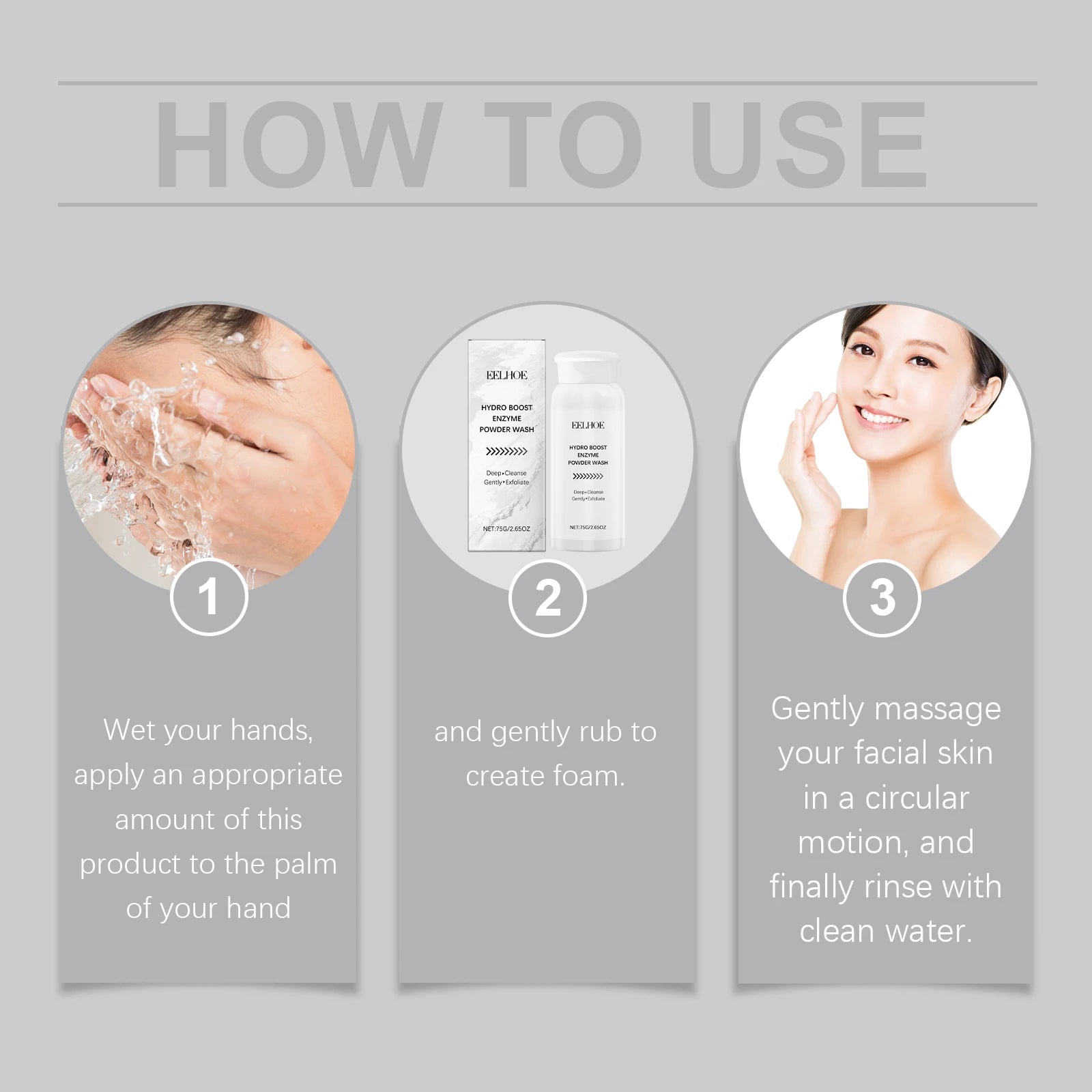 Enzyme Face Powder Wash Skin Oil Control Clean Facial Pores Remove Blackheads Pimples Brighten Skin Tone Long-lasting Freshness