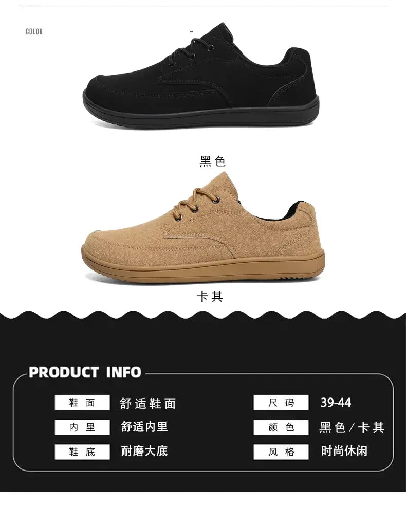 Men Suede Casual Wide Toe Shoes Beige Thick Soled Lace Up Walking Shoes Also Suitable for Designer Retro Style Denim Boot Sizes