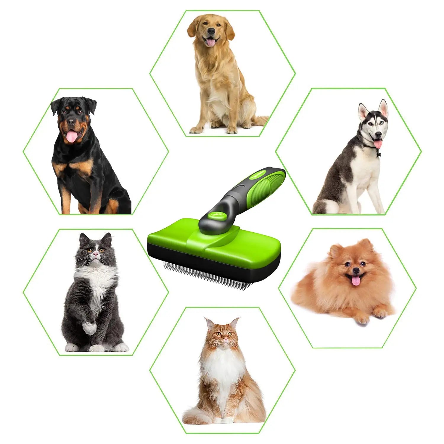 Self-Cleaning Pet Hair Brush Dog and Cat Comb Removes Hairs RemoverDeshedding Tool, Shedding Grooming Care, Big Dog Accessories