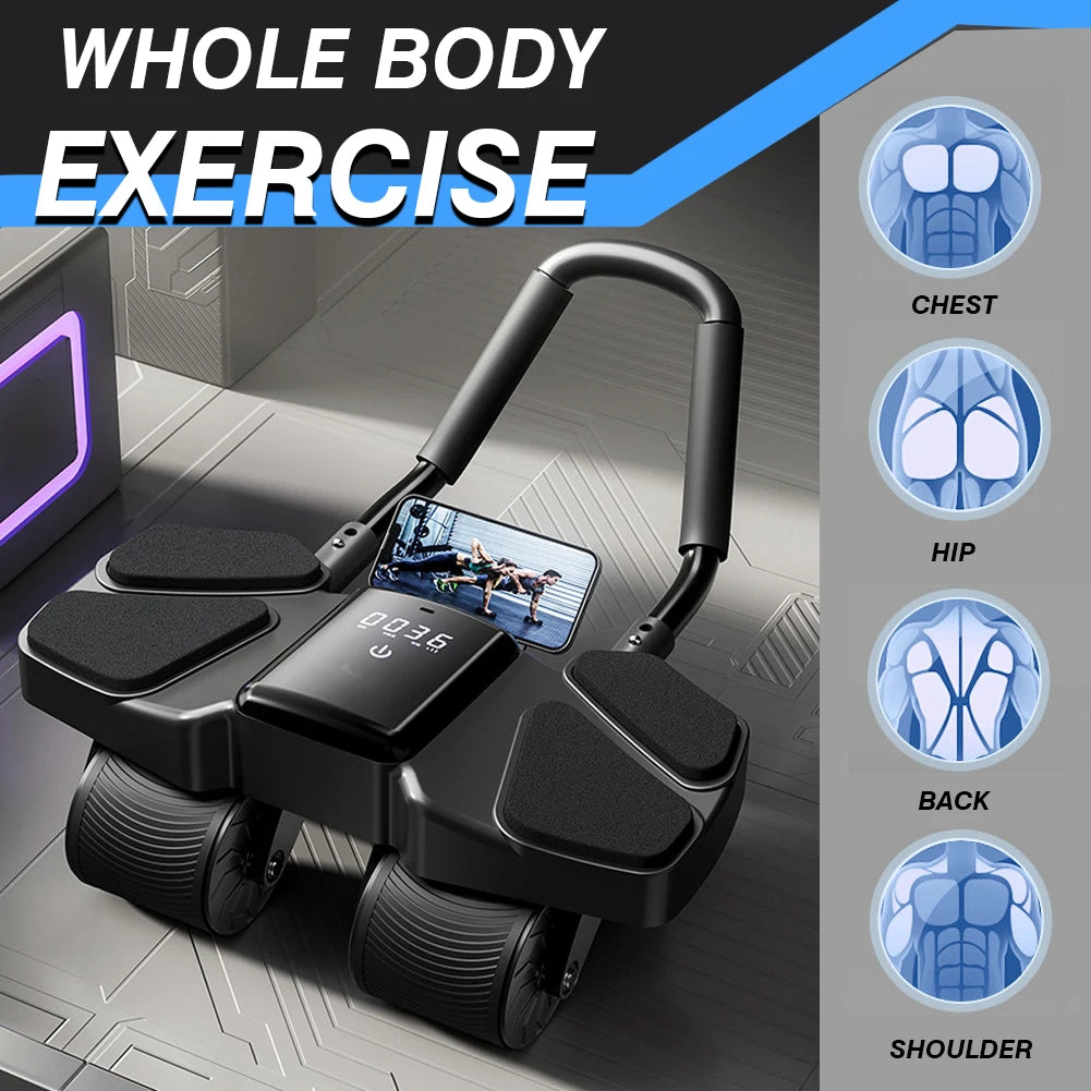 Ab Roller Wheel Abdominal Exercise Roller Automatic Rebound Muscle Strengthening Trainer Core Strengthening Trainer for Adults