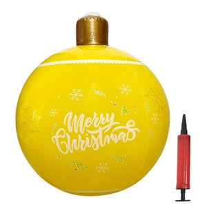 60cm Giant Inflatable Christmas Ball with Lights Remote Control Giant Luminous Inflatable Christmas Ball Outdoor Christmas Decor