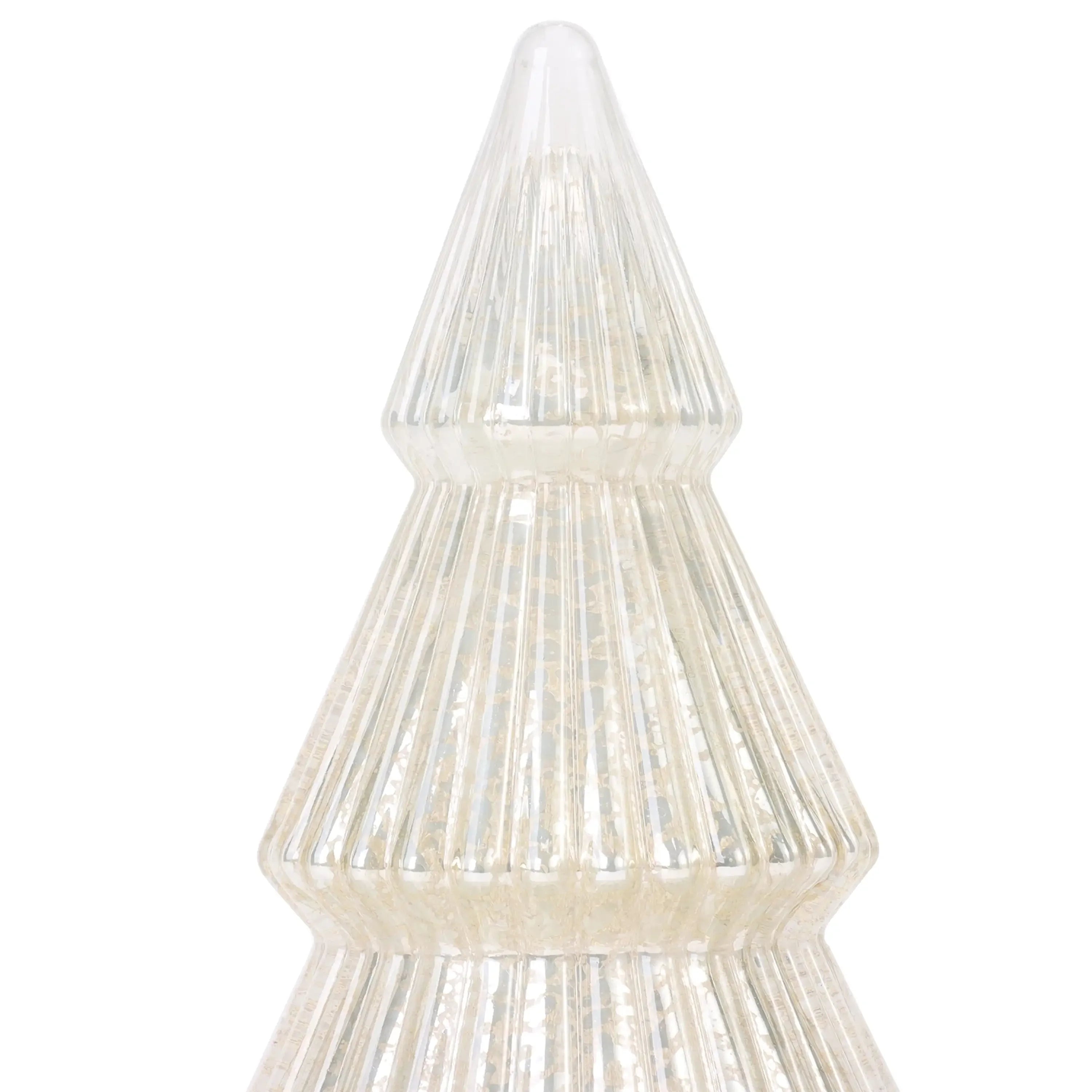 Mini frosted glass Christmas tree-sparkling rib desktop decoration, mini office holiday decorations