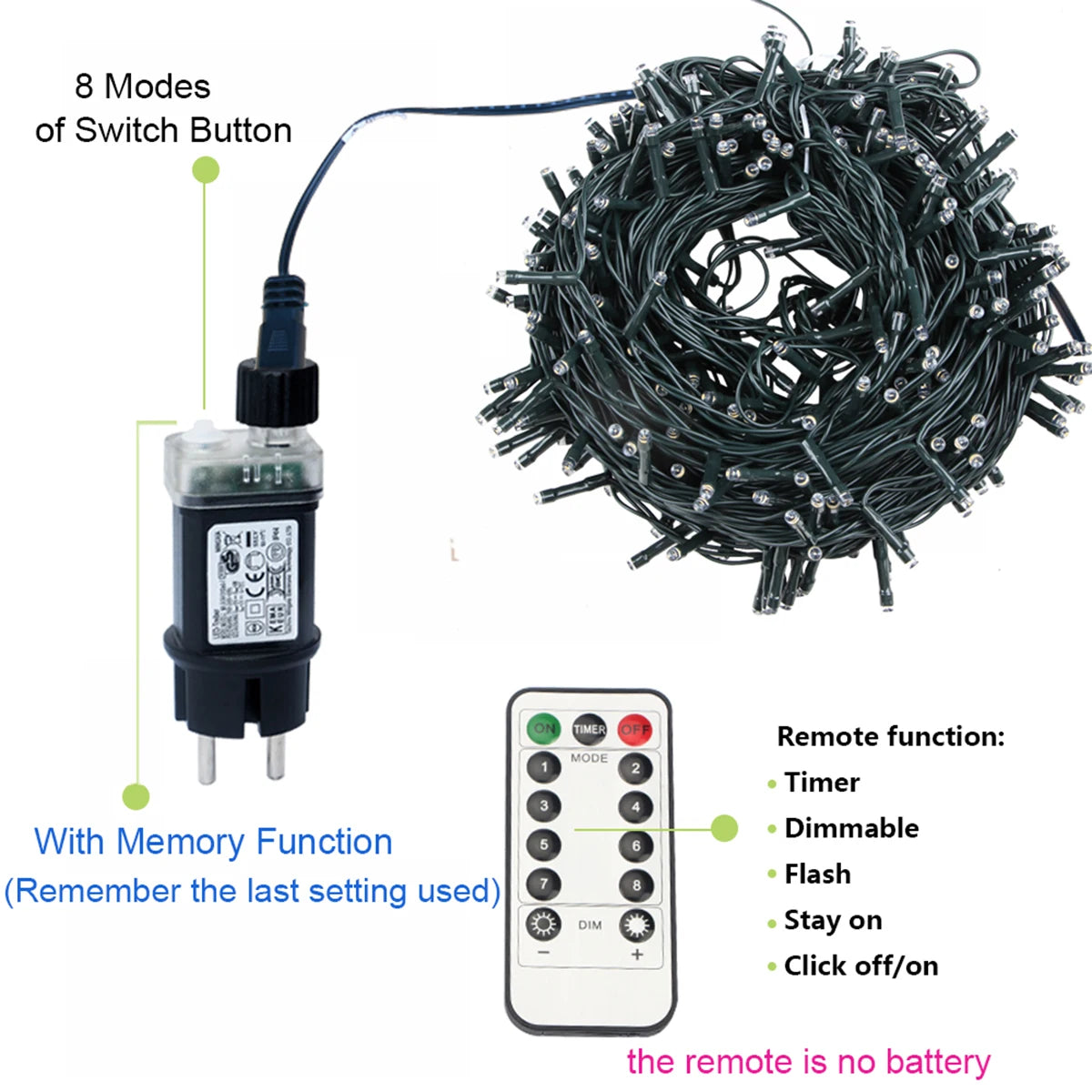 10M-102M 110V/220V Outdoor LED Fairy String Lights Christmas Lights For Garland Wedding Party Holiday Garden Lamp Holiday Decor