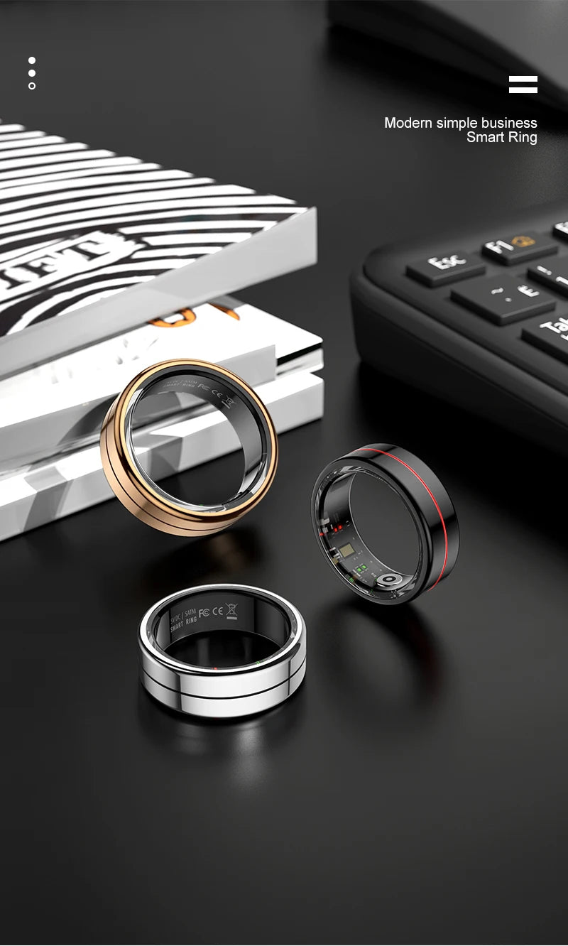 R04 Smart Ring 2025 NEW Men Women Multi Sports Modes Body Temperature HRV Health and Sleep Monitor Stainless Steel Sport Ring